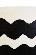 Black and White Curved Stripe Papier Mache Table Lamp