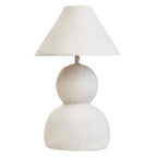 White Papier Mache Table Lamp