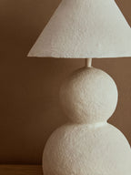 White Papier Mache Table Lamp