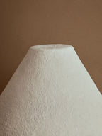 White Papier Mache Table Lamp