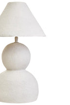 White Papier Mache Table Lamp