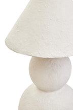 White Papier Mache Table Lamp