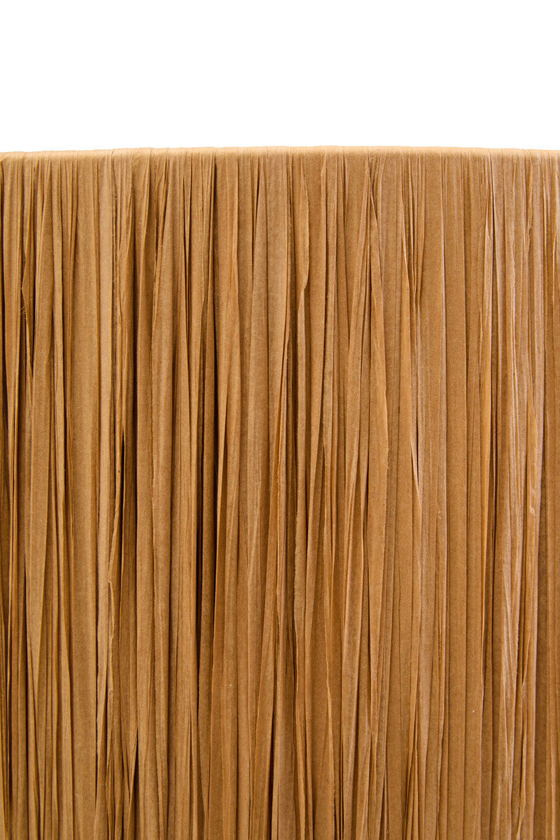 Natural Papier Mache Table Lamp with Natural Raffia Shade