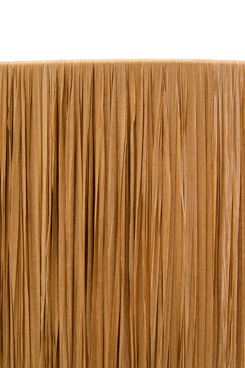 Natural Papier Mache Table Lamp with Natural Raffia Shade