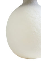 White Papier Mache Table Lamp with Black Raffia Shade