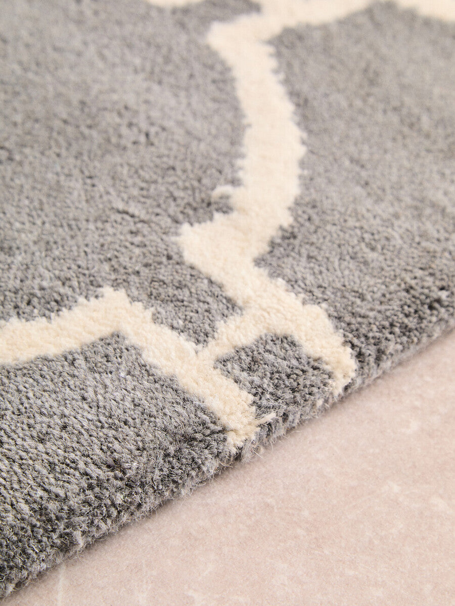 Large Grey Hand Woven Rug