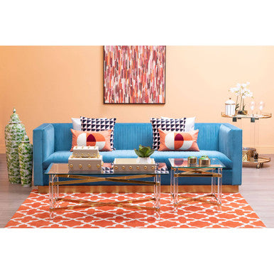Small Orange Hand Woven Rug