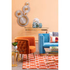 Small Orange Hand Woven Rug