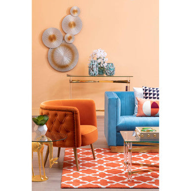 Small Orange Hand Woven Rug