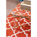 Small Orange Hand Woven Rug