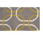 Grey White and Green Rug