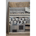 Small Hair on Leather Chevron Patchwork Rug