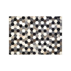 Small Hair on Leather Hexagon Patchwork Rug
