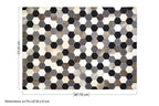 Small Hair on Leather Hexagon Patchwork Rug