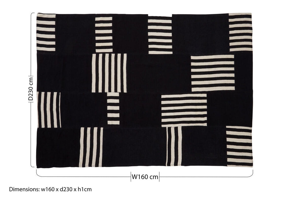Black and White Patterned Rug