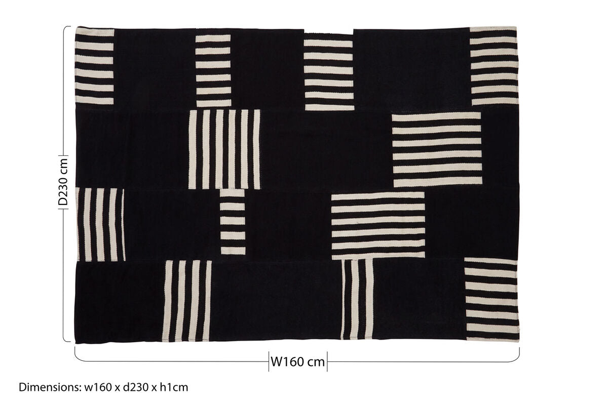 Black and White Patterned Rug