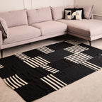 Black and White Patterned Rug