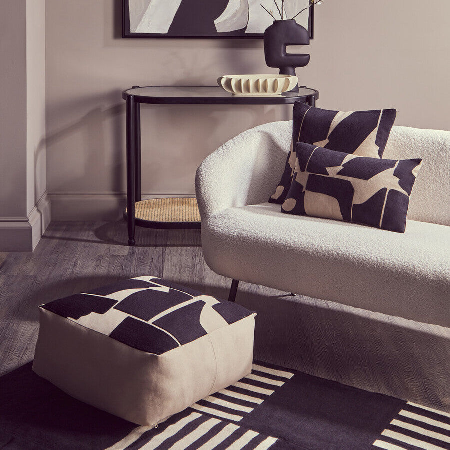 Black and White Patterned Rug