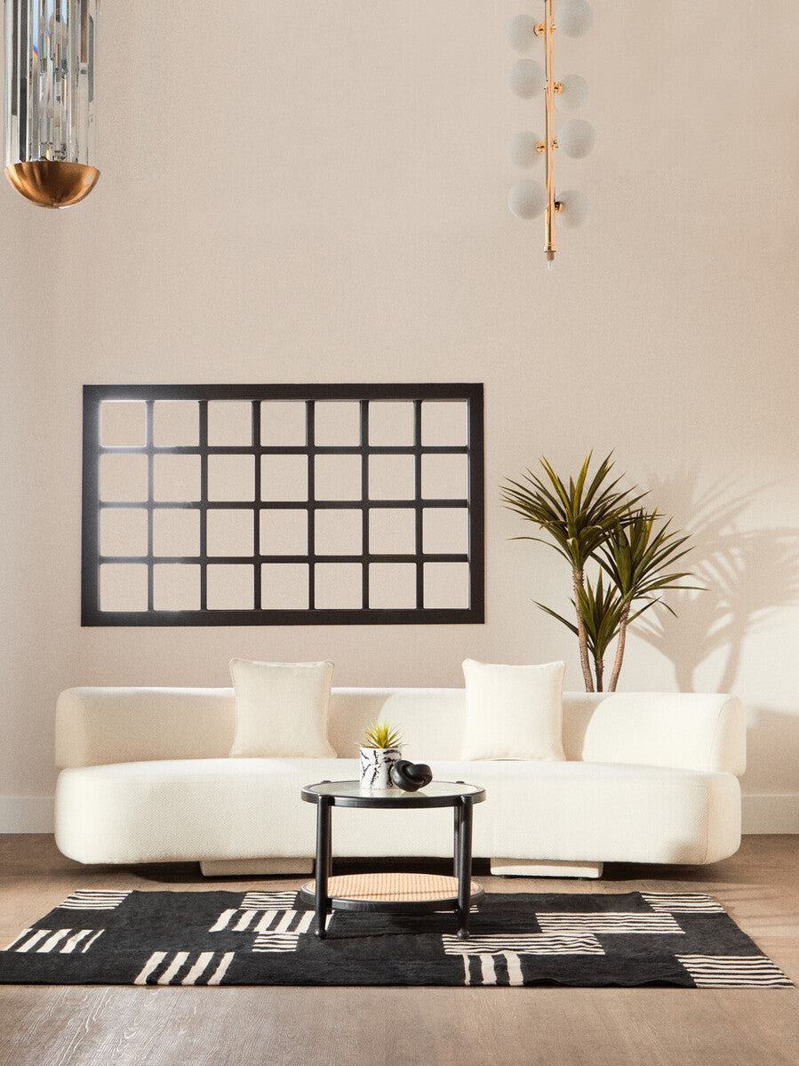 Black and White Patterned Rug