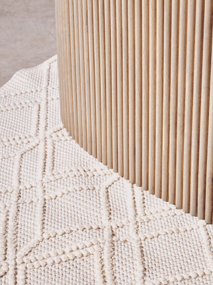 Small Geometric Ivory Rug