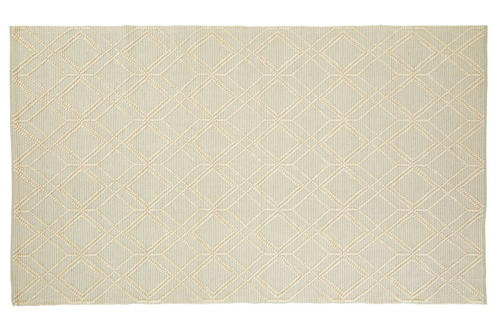 Large Geometric Ivory Rug