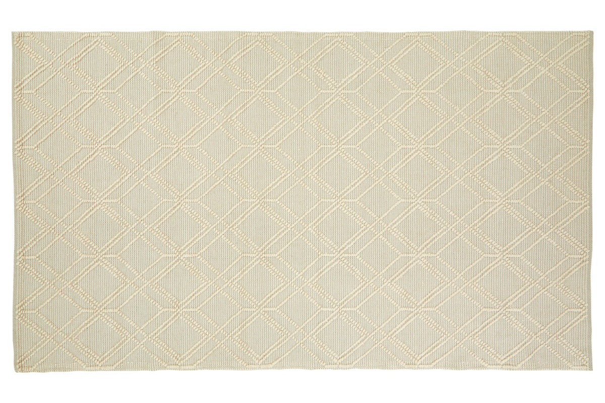 Large Geometric Ivory Rug