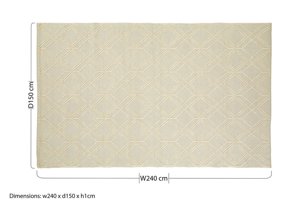 Large Geometric Ivory Rug