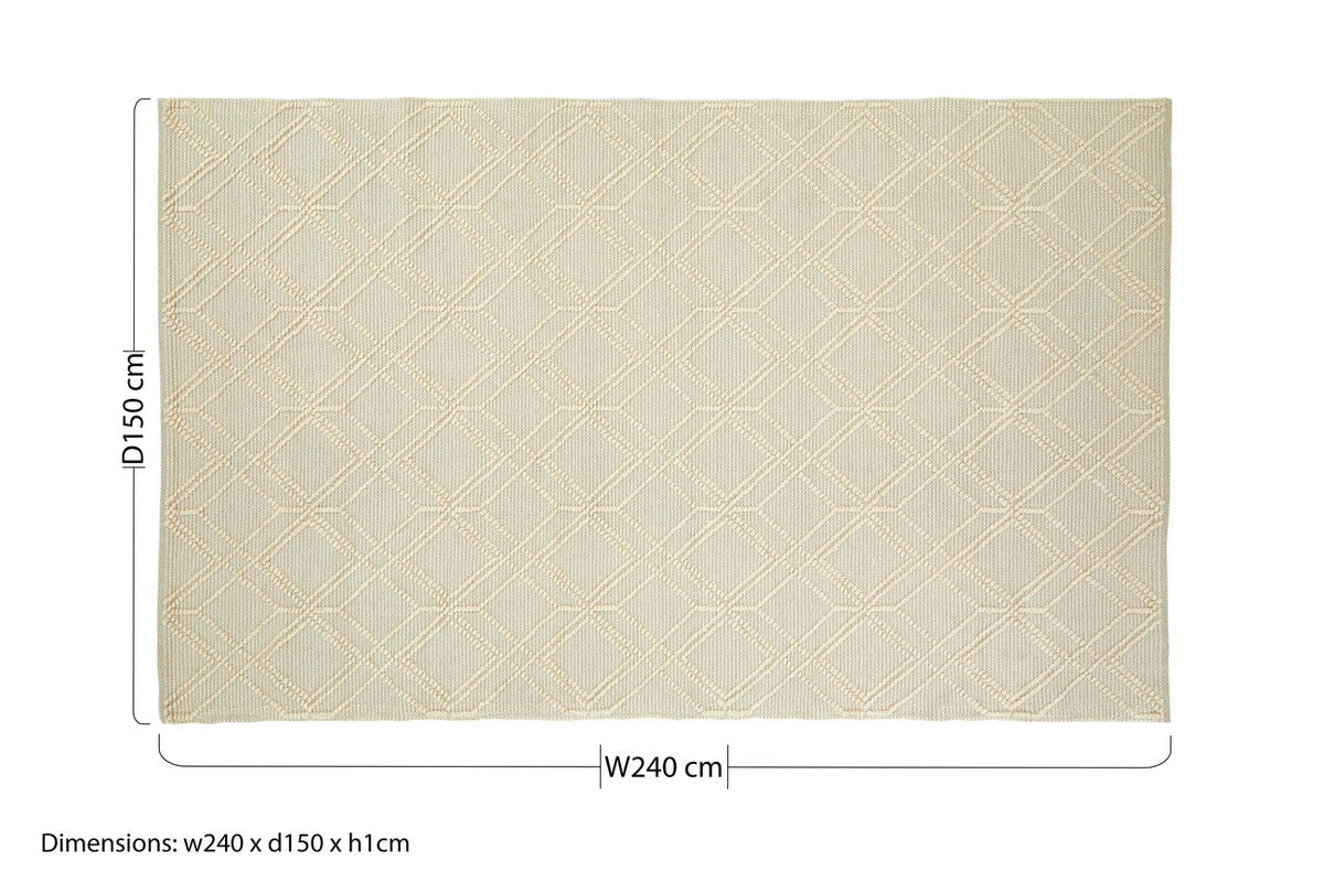 Large Geometric Ivory Rug