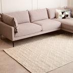Large Geometric Ivory Rug