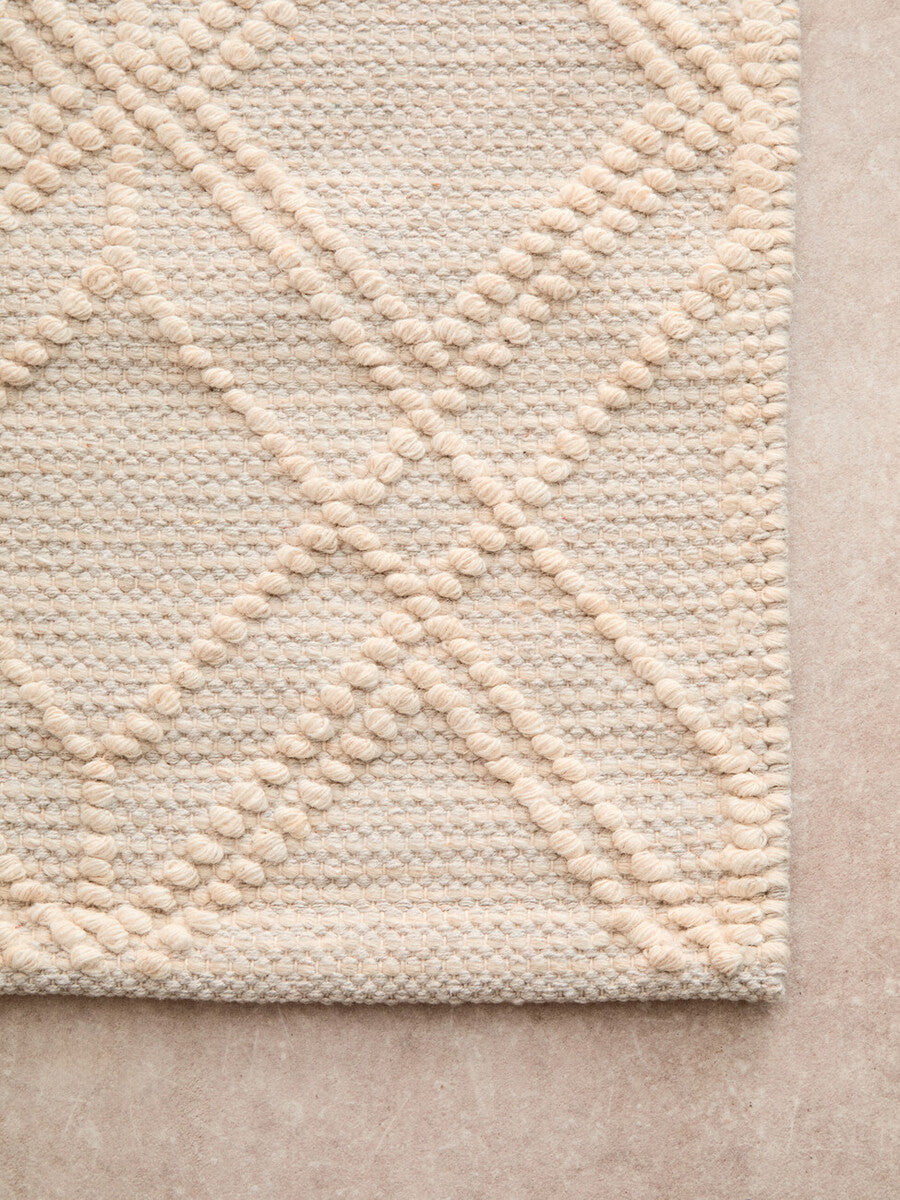 Large Geometric Ivory Rug