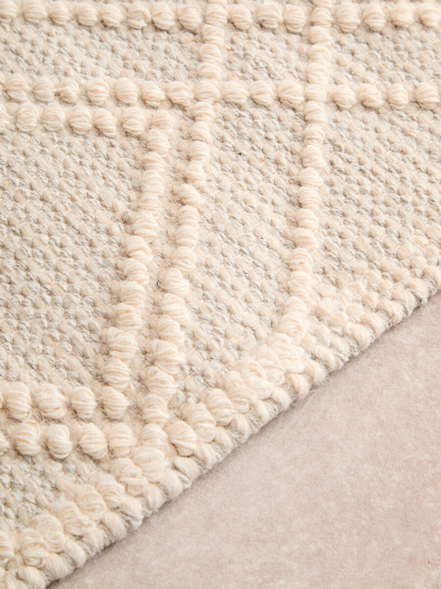 Large Geometric Ivory Rug