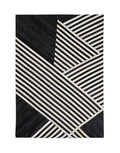 Small Black and White Hair on Leather Rug