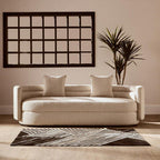 Small Black and White Hair on Leather Rug