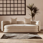 Small Black and White Hair on Leather Rug