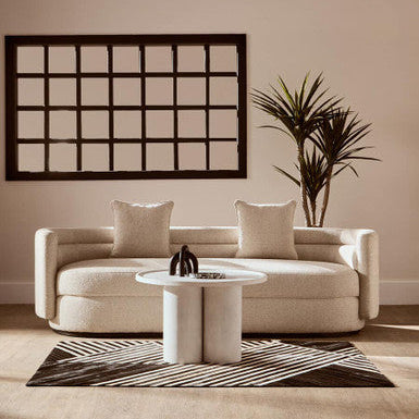Small Black and White Hair on Leather Rug