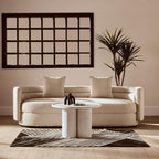 Small Black and White Hair on Leather Rug