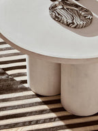 Small Black and White Hair on Leather Rug
