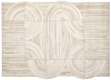Small Natural Hair on Leather Rug