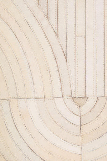 Small Natural Hair on Leather Rug