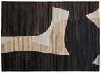 Small Abstract Hair on Leather Rug