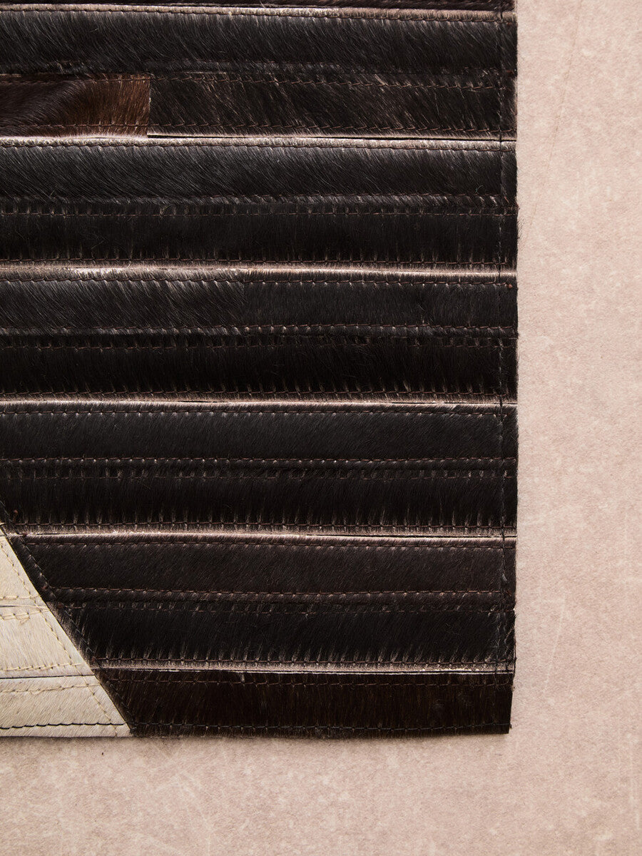 Small Abstract Hair on Leather Rug