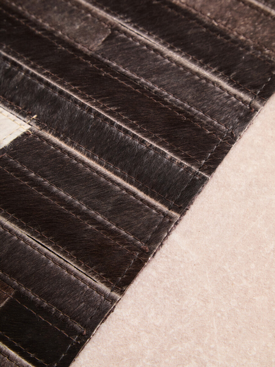 Small Abstract Hair on Leather Rug