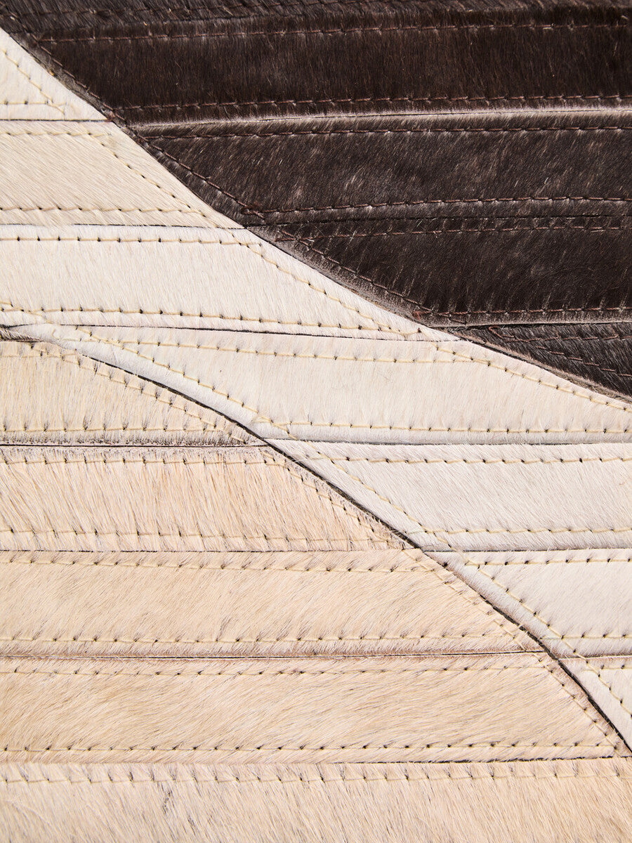 Small Abstract Hair on Leather Rug
