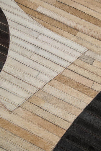 Small Abstract Hair on Leather Rug