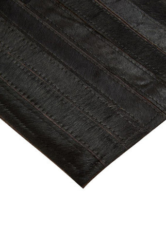 Small Abstract Hair on Leather Rug