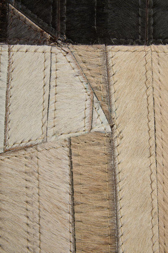 Small Abstract Hair on Leather Rug