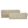 White Wash Rattan Set of 2 Storage Boxes