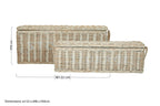 White Wash Rattan Set of 2 Storage Boxes