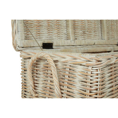 White Wash Rattan Set of 2 Storage Boxes