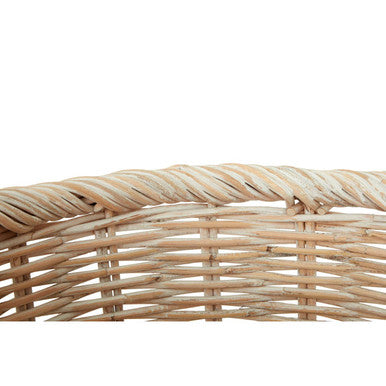 Whitewash Rattan Storage Baskets- Set of 3
